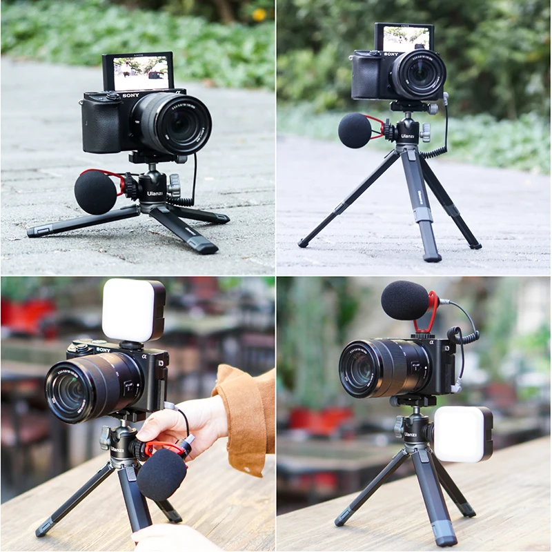 

Ulanzi MT-24 Vlog Lite Metal Mini Tripod Extend Vlog Selfie Stick Tripod with Cold Shoe for Microphone LED Light DSLR SLR Camera