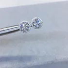 Круглая сумка с муассанитом, серебро 925 пробы