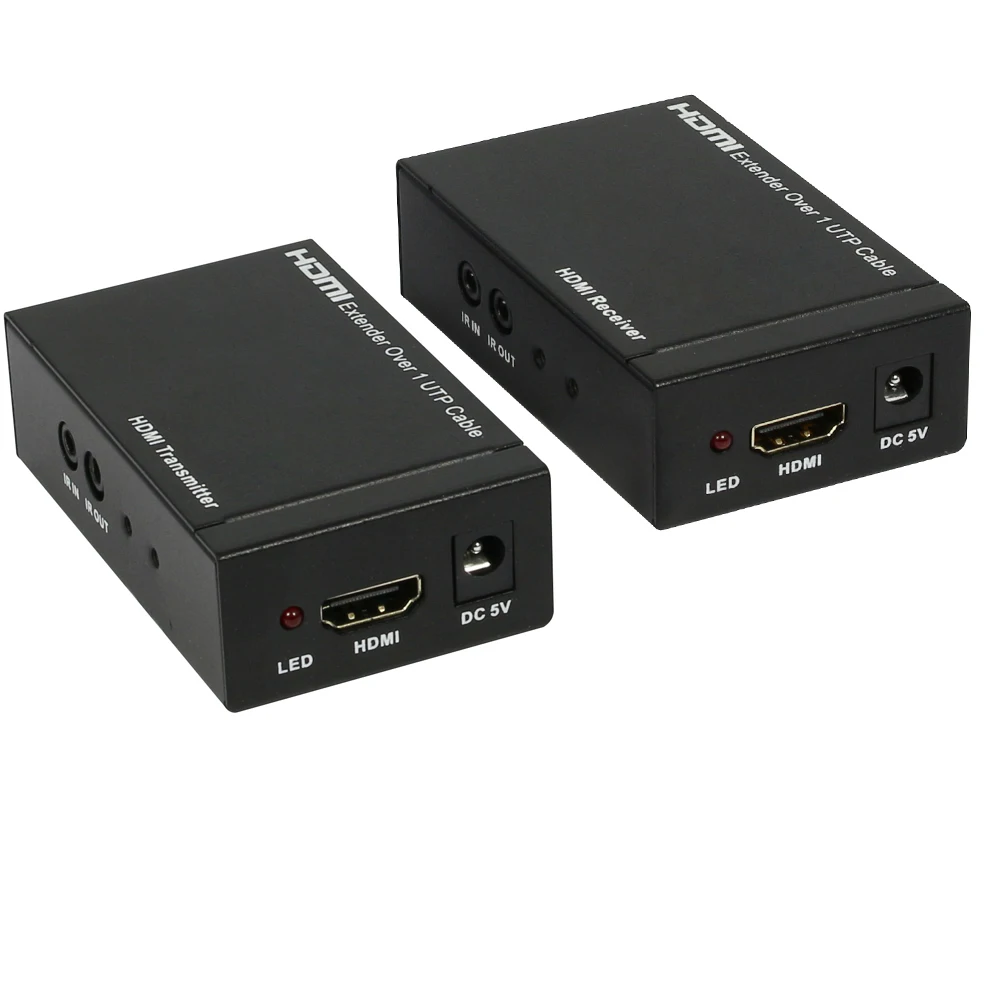 Удлинитель HDMI с ИК до 60 м по cat5e/6 для apple TV PS4 HD PC (HDMI передатчик + приемник в