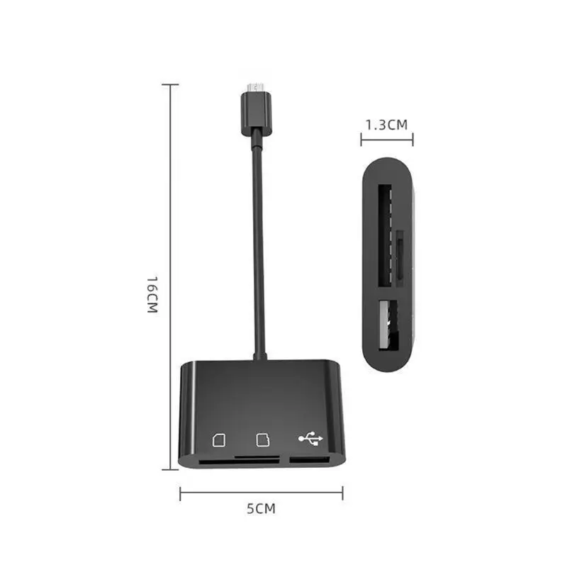 Многофункциональный адаптер 3 в 1 для чтения Micro USB-карт поддержка SD/TF-карт