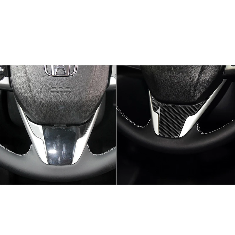 

1pc car styling 3D Car Carbon Fiber Inner Steering Wheel Panel Stickers For Honda Civic 10th 2016-2019