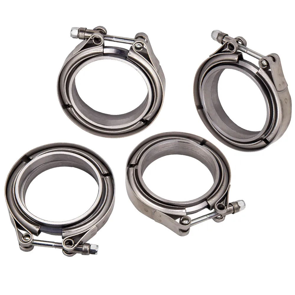 

(4X) 3-дюймовый V-BAND комплект для TURBO зарядное устройство вниз труба фланец & зажимов