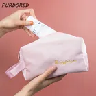 PURDORED 1 шт. портативная однотонная косметичка, женская сумка для мытья, нейтральная сумка для косметики, сумка для ванной, косметичка
