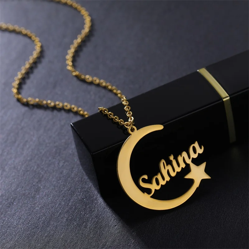 Ожерелье с изображением луны и звезд ожерелье из нержавеющей стали на заказ