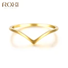 ROXI простые тонкие 925 пробы серебряные кольца для женщин антиаллергенные гладкие обручальные кольца v-образной формы гладкие обручальные кольца