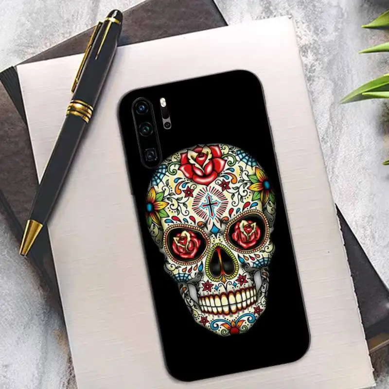 TOPLBPCS Grim Reaper Череп Скелет мягкий чехол для телефона huawei P8 P9 p10 p20 P30 P40 pro lite psmart