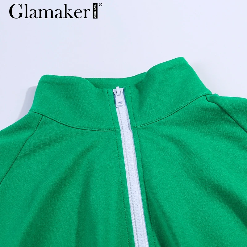 Glamaker цельный полосатый костюм из двух частей короткое платье женское модное осеннее платье на молнии зимние женские уличные вечерние элегантные платья