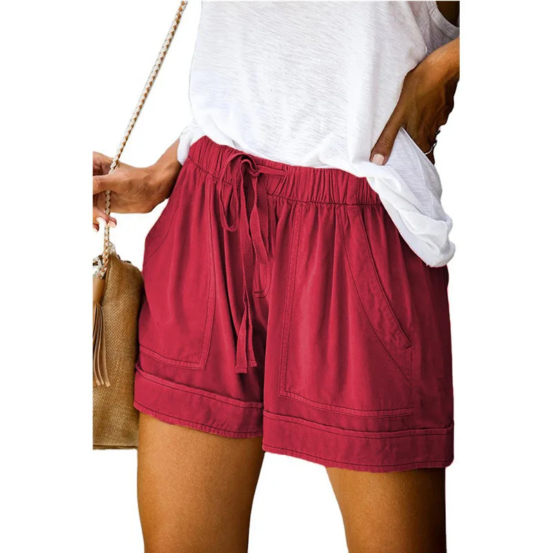 

Women's Summer Shorts Sexy Shorts Sports Rope Lace Sweatpants Black