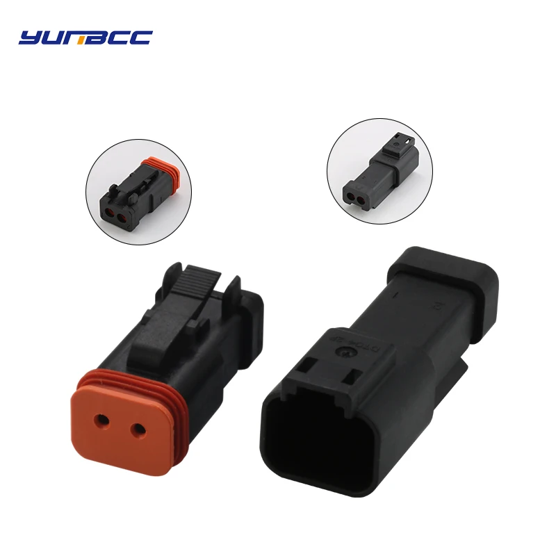 

2 Sets 2 Pin Deutsch DT Short Cover Waterproof Electrical Wire Connector Plug Kit DT04-2P-CE03 DT06-2S-CE05 16-22 AWG,13A