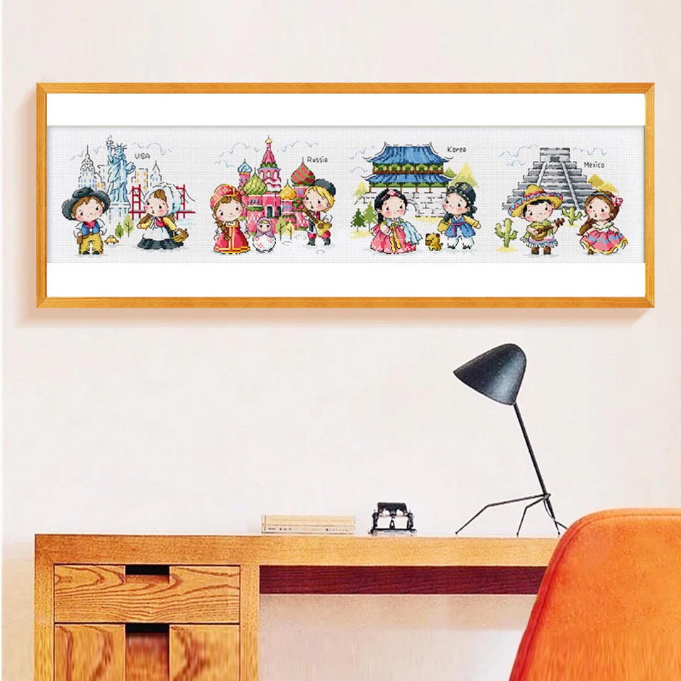 

Набор для вышивания крестиком, китайский Набор для вышивания крестиком, Набор для вышивания рукоделия, пакеты для рукоделия, хлопковая ткан...