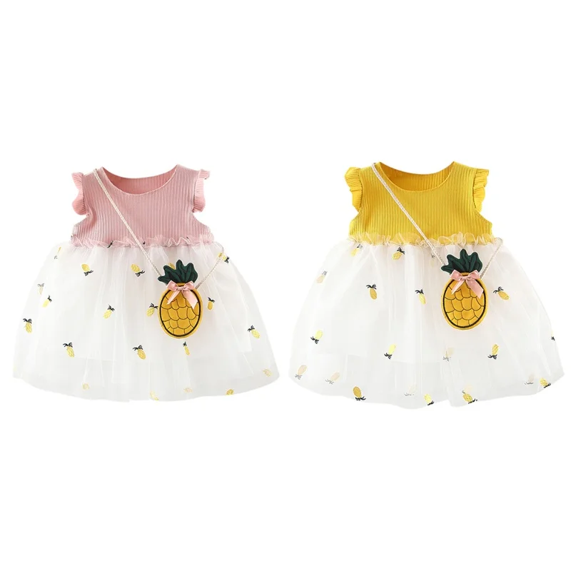 2020 г. Популярные Детские платья для девочек детская одежда с короткими рукавами