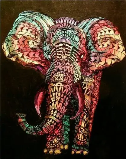 

3D diamond painting Cross stitch kit full rhinestone picture color elephant round diamond embroidery animal home decoration