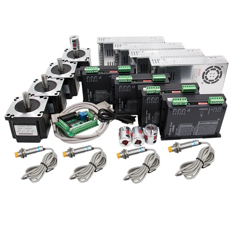 4 осевой комплект ЧПУ Nema 34 1230Oz in/5.6A 8.5N шаговый двигатель и 80VDC 256 Microstep драйвер