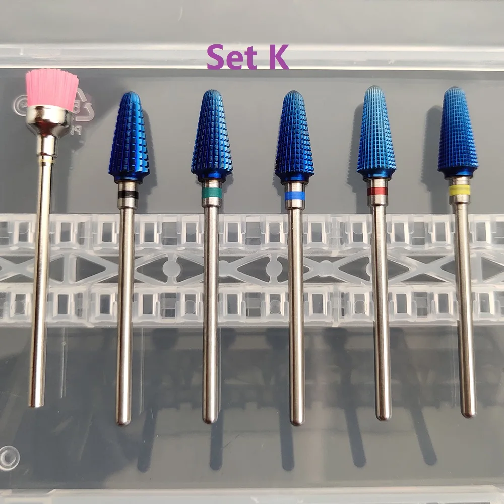 14kinds Box set Safety Tapered Safety Carbide Nail Drill Bits With Cut  Drills Carbide Milling Cutter For Manicure Remove Gel
