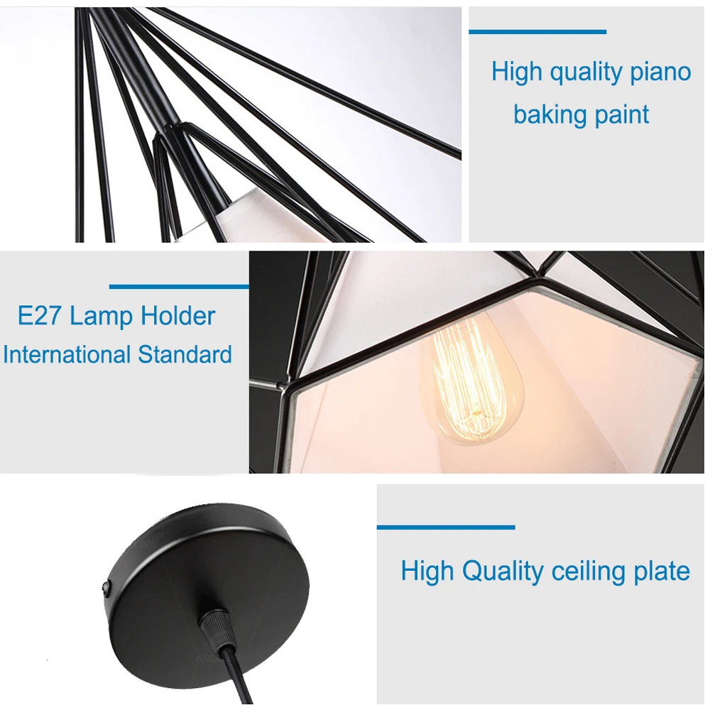 Нордические подвесные светильники одна головка Три головки промышленная