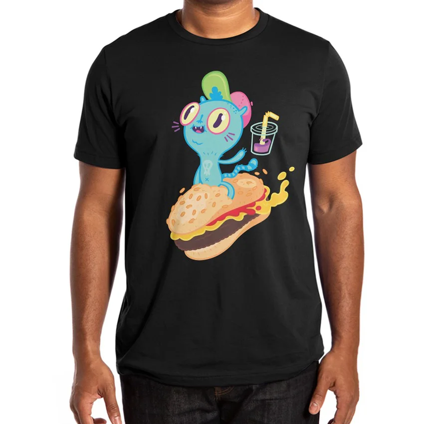 Catburger футболка гамбургеров еда Смешные радикальные Юмор закуски животные черепа