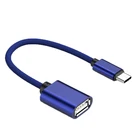 Адаптер Usb Otg Type C к Usb Otg для быстрой зарядки, зарядное устройство Type-C, нейлоновый плетеный кабель для передачи данных, конвертер