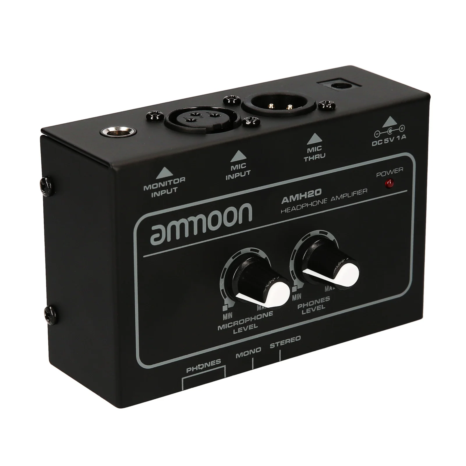 

ammoon AMH20 Compact Portable Monitor Headphone Amplifier Microphone Amplifier Low Noise Volume Control