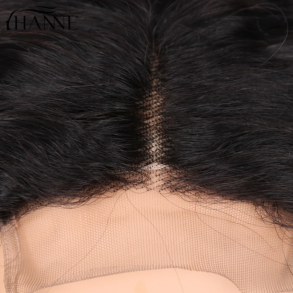 Волосы hanne 4*4 закрытие шнурка L/M/R 3 части парики бразильские Remy парики бесклеевой воды волна шнурка человеческих волос парик для черных женщин