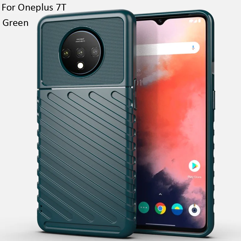 Green Прочный защитный чехол для Oneplus 7T Pro 7 6T защитный чехол с защитой от падения - Цвет: Green