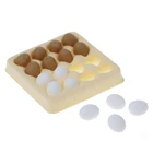 Аксессуары для кукольного домика 1:12, миниатюрная модель яйца с подносом, модель черно-белого яйца, миниатюрная имитация, украшение еды