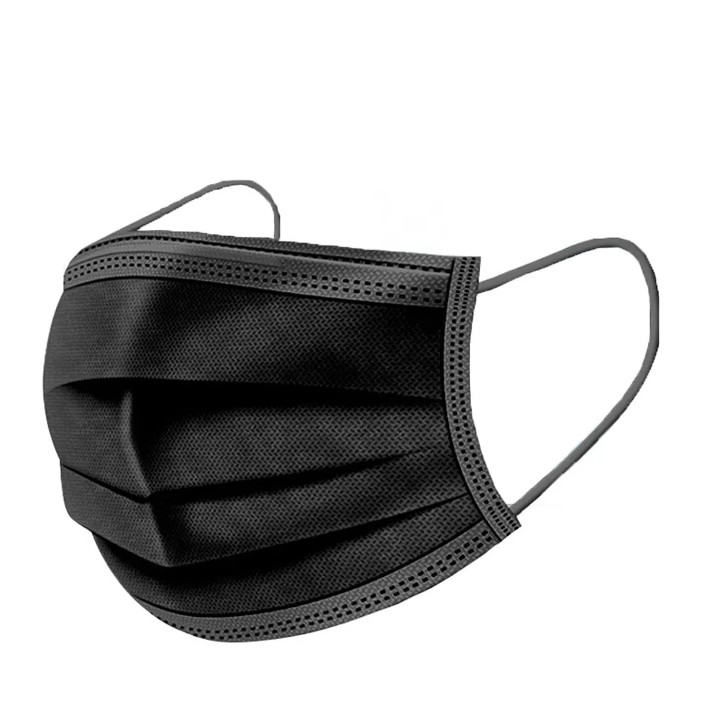 

50pcs/Box masque Adult Disposable Mouth Mask Unisex 3-Layer Activated Carbon Filter Masks Protection Fabric Face Mask #3