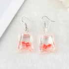 Серьги-подвески в виде золотой рыбки из смолы, Ювелирное Украшение для детей и женщин, 1 пара