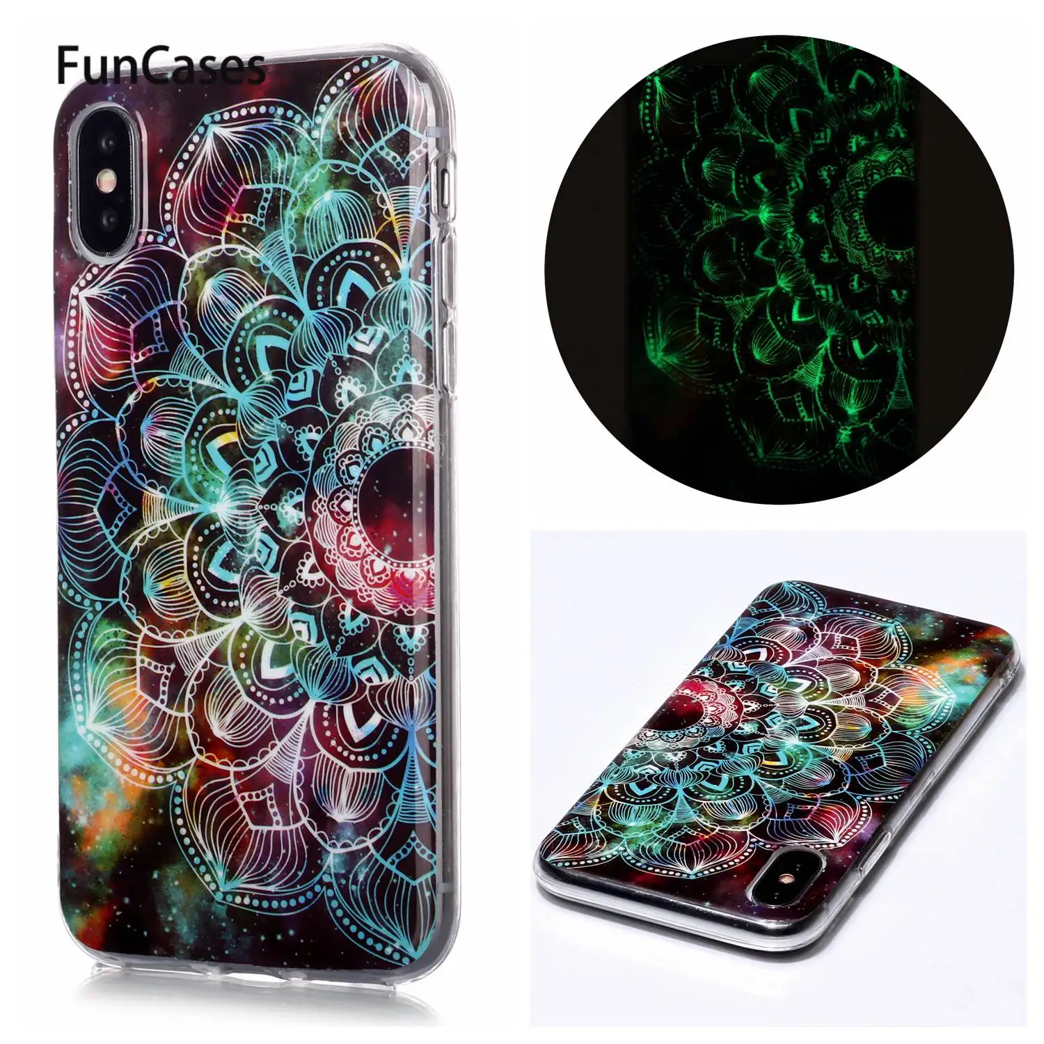 Cute Back Covers For iPhone X Luminous TPU Shell Cellular Apple hoesje XS Touch 6 8 Max 11 7 Plus Pro SE 2020 5 XR 6S | Мобильные