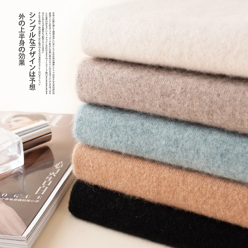 

Hot Sale 110cm Bust Size Turtleneck Women Sweaters 100% Pure Wool Knit Tops 2020 Winter Autumn New Solid Color Pullovers Female