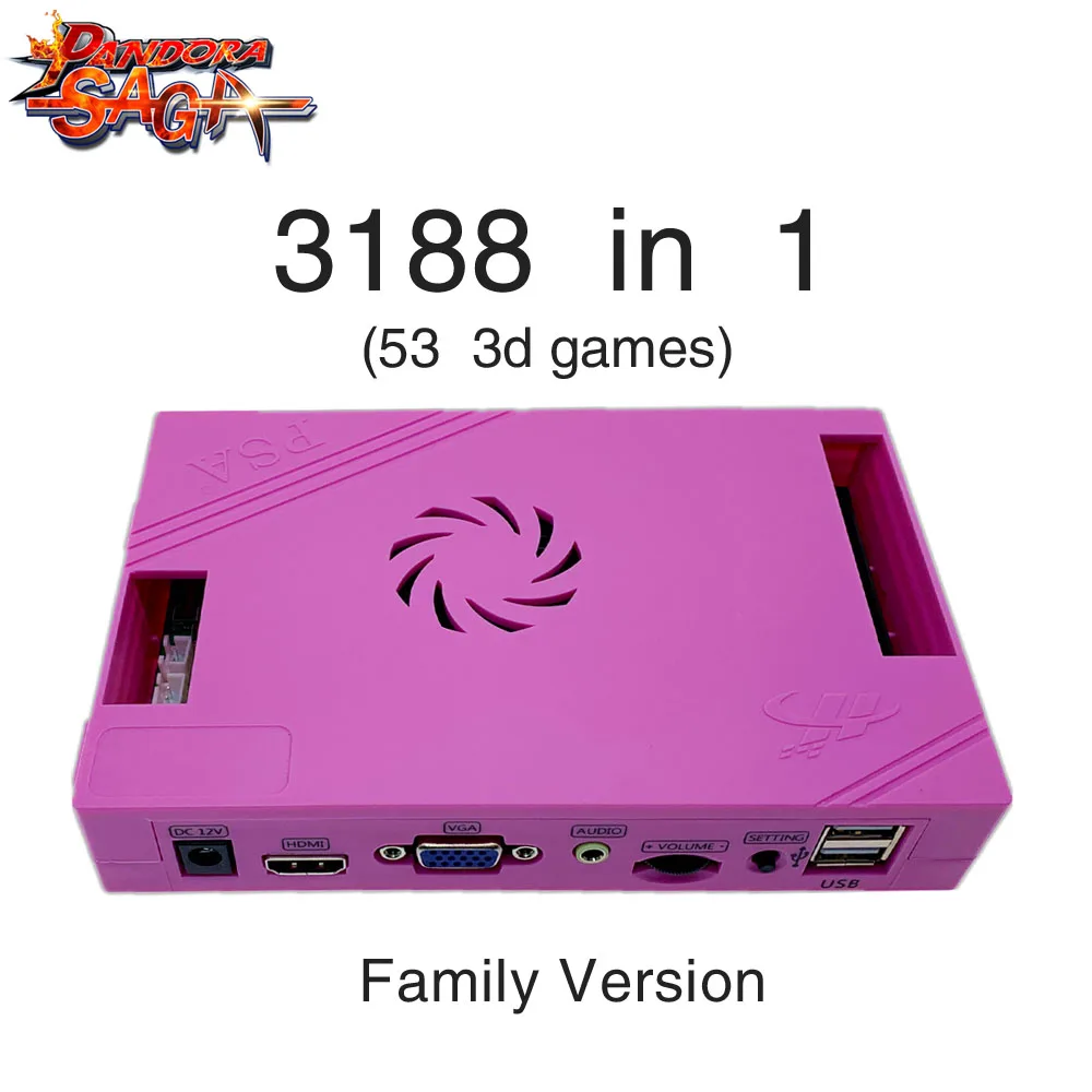 3188 в 1 Pandora Saga Box 12 семейная версия платы 40p аркадная плата для монет HD видео Jamma игры HDMI VGA FBA MAME материнская плата