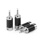 Адаптер для наушников 2,5 мм, 4-полюсный медный аудиоразъем с родиевым покрытием из углеродного волокна, 2,5 разъем AUX для наушников, соединители для проводов