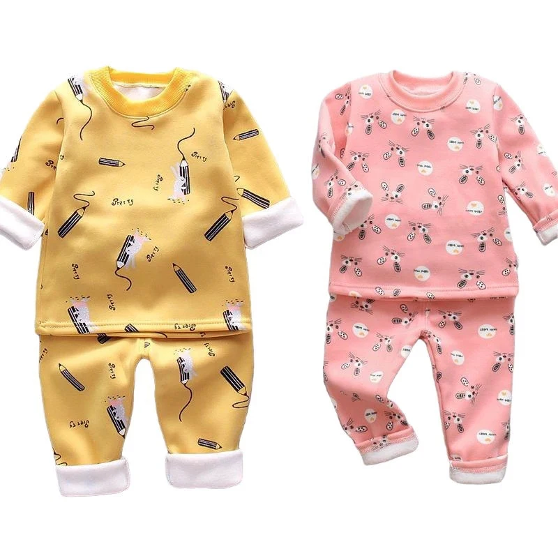 Зимние Детские теплые комплекты нижнего белья одежда для сна - Цена: 870.44