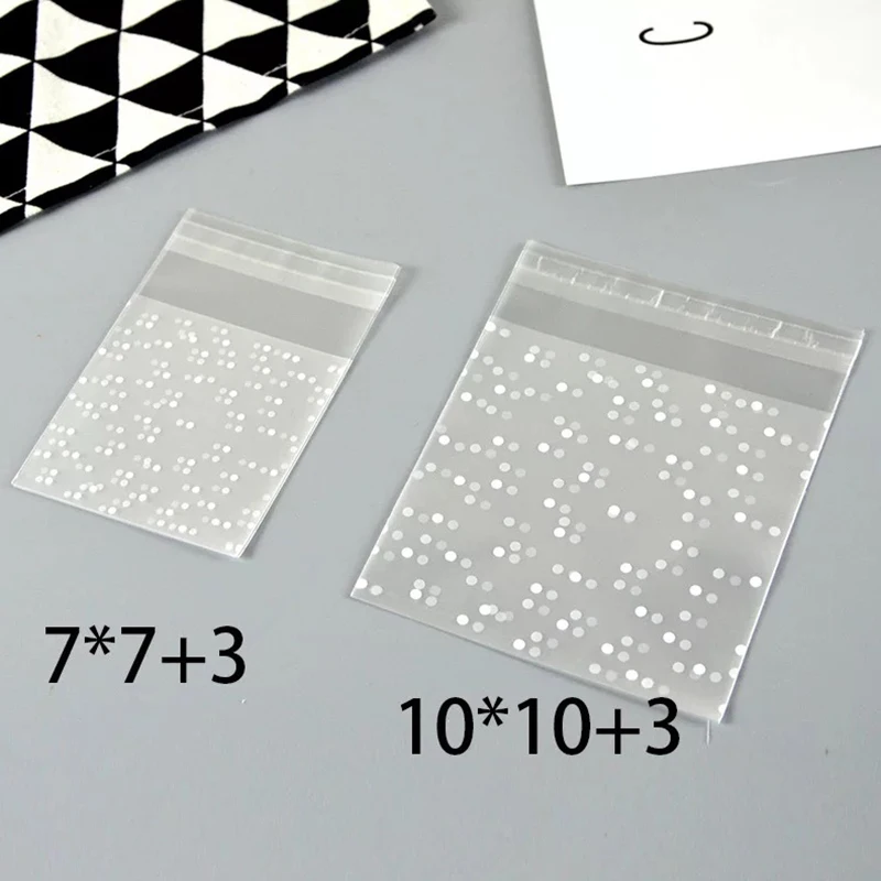 

Transparent Frosted Packaging Bag 100pc White Dots Plastic Gift Bag OPP Christmas Birthday Party Wedding Engagement Cookie Candy