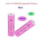 Перезаряжаемый аккумулятор AAA, 81012 шт., 1600 мА  ч, Ni-MH, розовый, высокое качество, предварительно заряженные аккумуляторы для игрушек с камерой