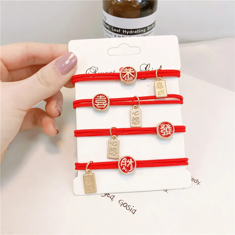 

Простая красная резинка для волос 4 шт./лот, эластичные резинки для волос для женщин и девочек, украшения, держатель, аксессуары, завязка, рез...