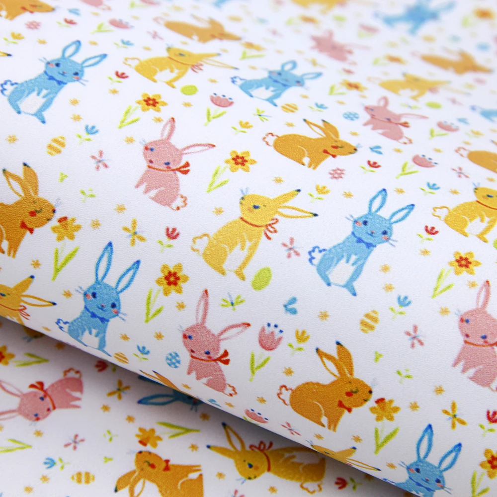 David accessories 20*33cm Easter Bunny печатная гладкая искусственная кожа ткань сделай сам бант