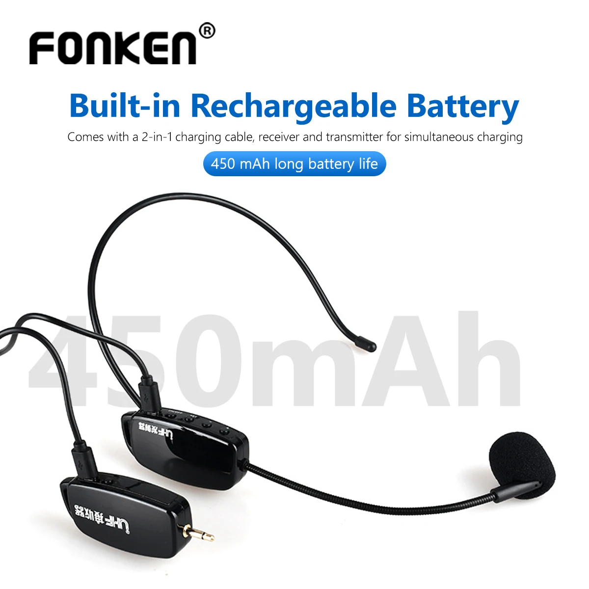 

Wireless Microphone Portable UHF Head-Mounted Teaching Loudspeaker Audio Headsets Mic For Voice Amplifier Tour Guide Lecture