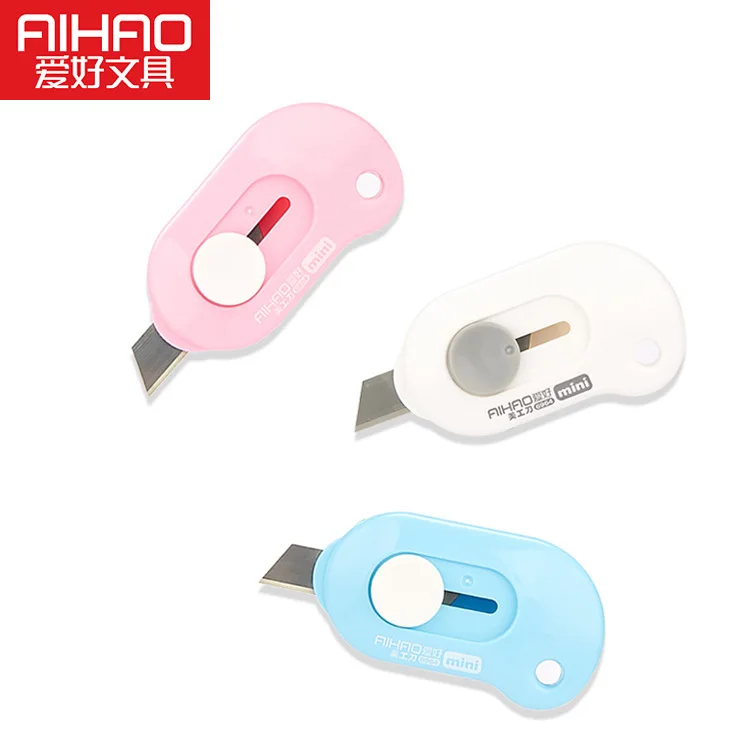Симпатичный однотонный мини портативный универсальный нож резак для бумаги