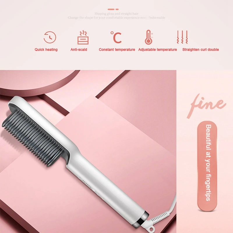 

New PTC Heating Hair Curler Brush Electric Comb Curler Beard EU Plug