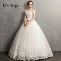 its yiiya wedding dresses 2019 simple boat neck embroidery lace up floor length elegant bridal gowns de novia casamento al012