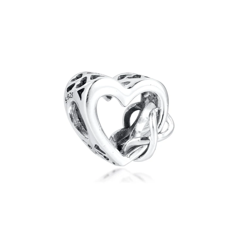 Люблю Тебя мама сердце с бесконечностью Шарм 925 стерлингового серебра ювелирные