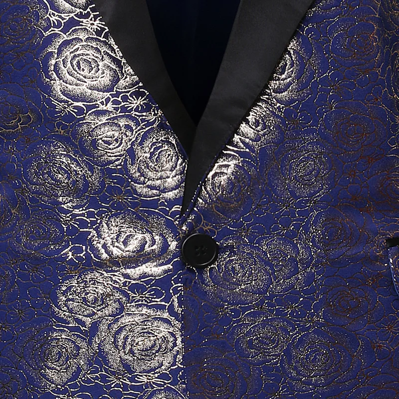 Блестящий мужской блейзер с цветочным принтом розы 2022 брендовый красный