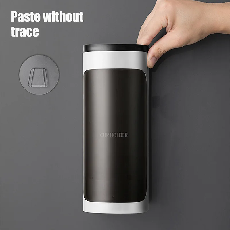 

Disposable Paper Cups Dispenser Plastic Cup Holder Wall Mounted Automatic Cup Storage Rack Double-Cylinder Type Cups Container