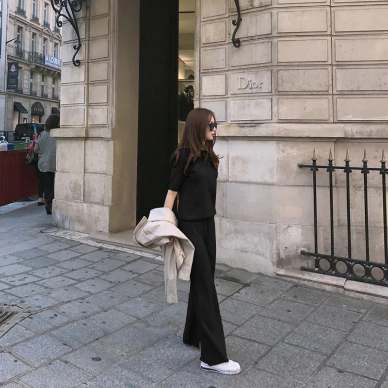 

Knitted Pullover 2 Piece Set Women Warm Spring Autumn Sweater Tops And Full Length Pants Tracksuit Women Korean Suits