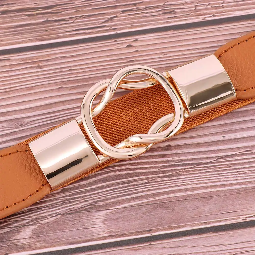 Модный женский Повседневный эластичный пояс классический Золотая круглая