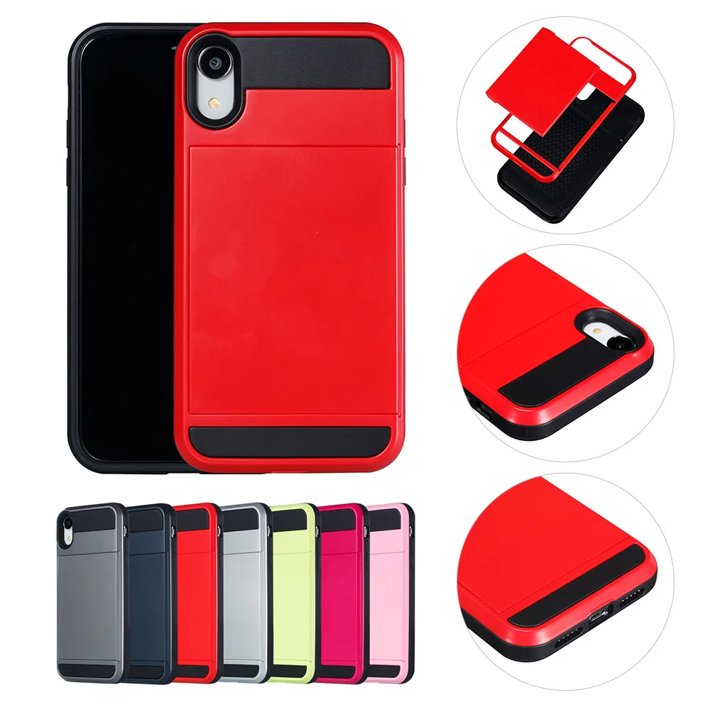 KISSCASE Card Slots Case For iPhone 11 Pro Max Armor Shockproof X XR XS 6 6S 7 8 Plus Slip Cover | Мобильные телефоны и