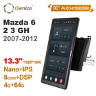 Автомагнитола Ownice с поворотом на 1920 дюймов, Радио 1 Din для Mazda 6, 2, 3, GH, 1080-10,0, автомобильный мультимедийный плеер с GPS, 13,3*2007, Android 2012