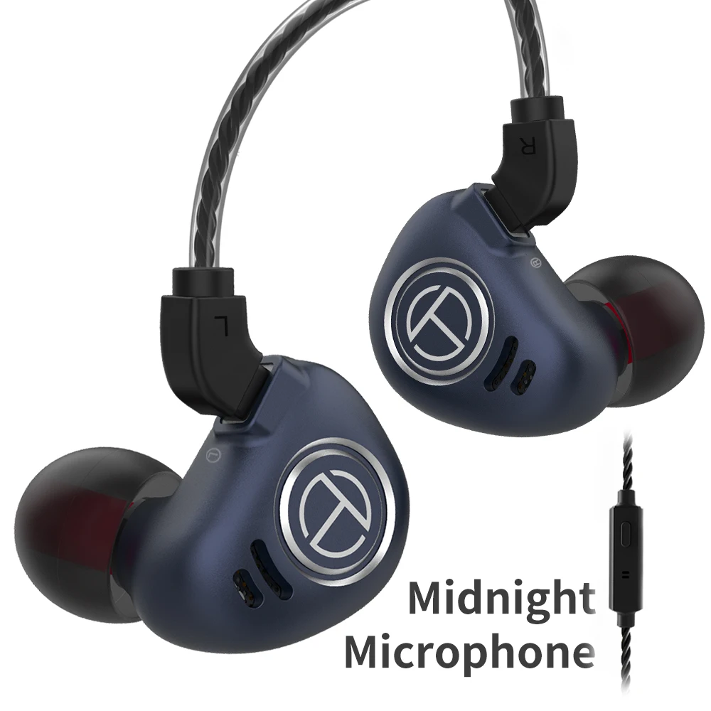 blue with mic TRN V90 4BA+ 1DD гибридный 5 драйвер Untis металлические наушники в ухо IEM HIFI монитор Бег Спорт сцена разрешение 2Pin съемный V80 - Цвет: blue with mic