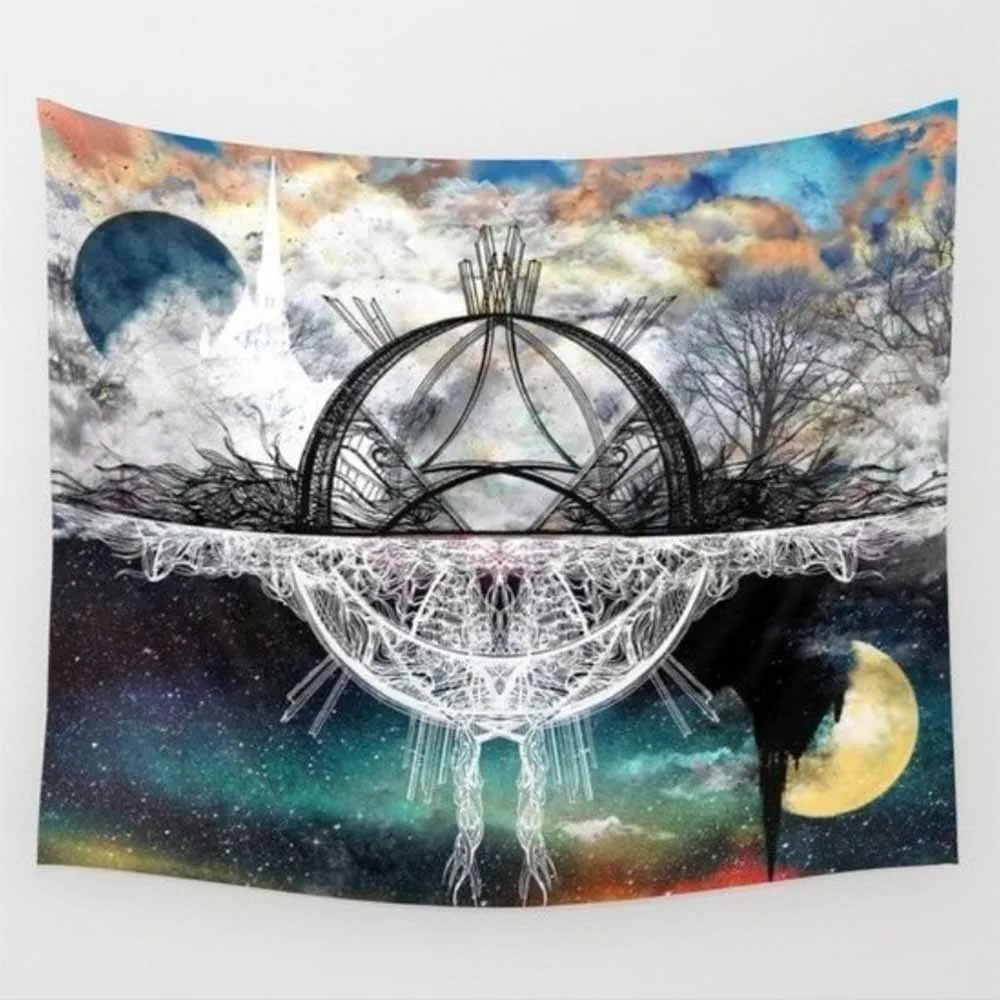 Гобелен с рисунком мандалы настенный гобелен из полиэстера и хлопка богемный