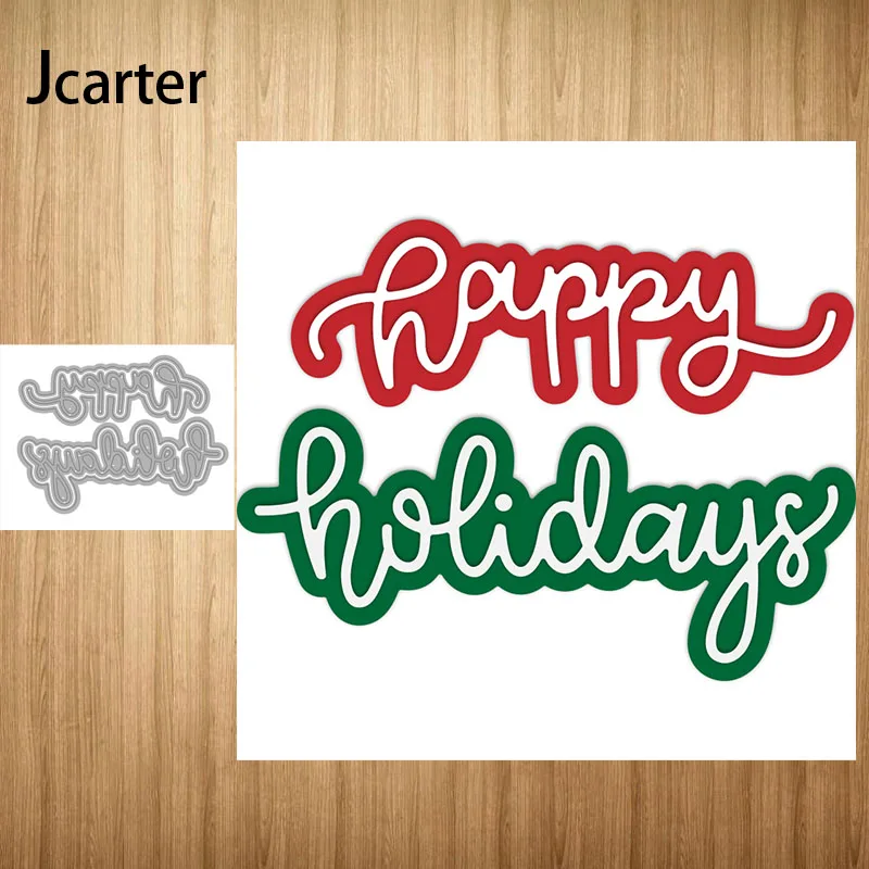 

2022 Metal Cutting Dies Happy Holidays Craft Stencil Scrapbook Handmade Tools Make Album Paper Model Punch Blade Decor Template